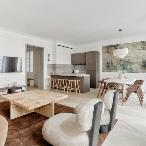Spread out in the stylish open-plan living space