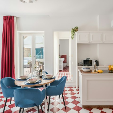 Tuck into light bites at home from one of the two kitchens