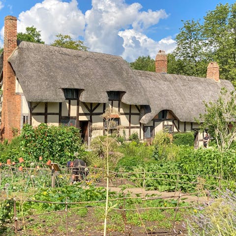 Discover historic gems in Stratford-upon-Avon, a twenty-minute drive away