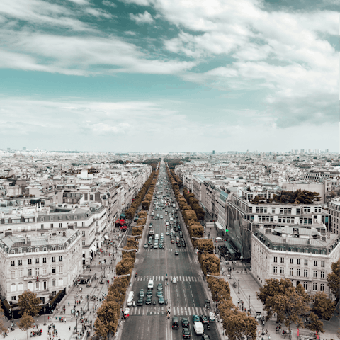 Stroll the shops and cafes of the Champs Élysées, less than five minutes' walk away