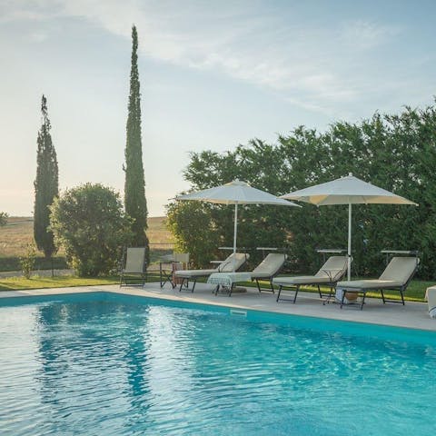Spend the afternoon splashing in the private pool