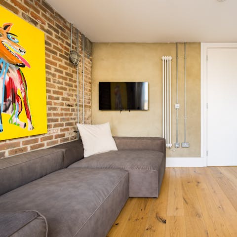Take a breather in the living room after venturing around the city