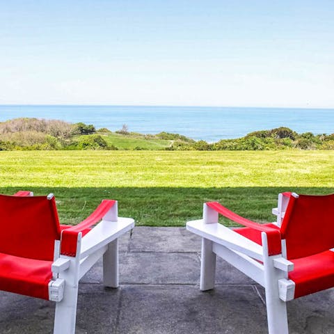 Uncork a bottle and enjoy out on the ocean-facing terrace