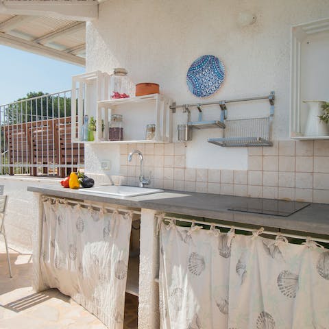 Whip up some tasty spiedini and pasta salads in the summer kitchen