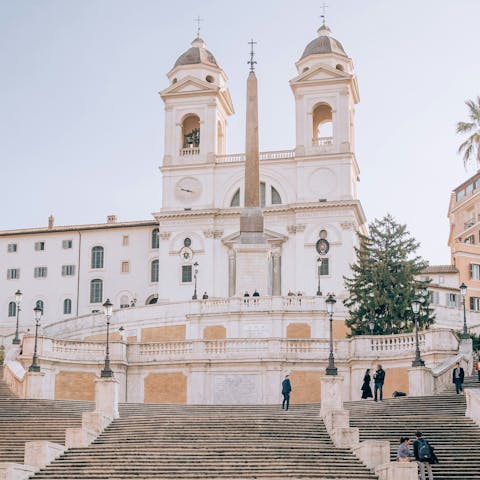 Visit the iconic Spanish Steps, just a 10-minute walk away