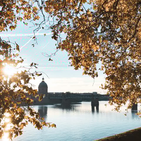 Stroll along the banks of the Garonne, admiring the architecture beyond Pont Neuf