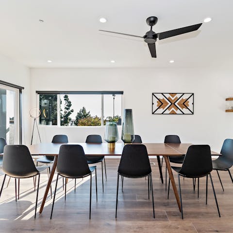 Dine in style at the grand dining table