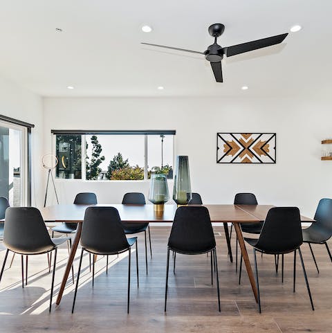 Dine in style at the grand dining table