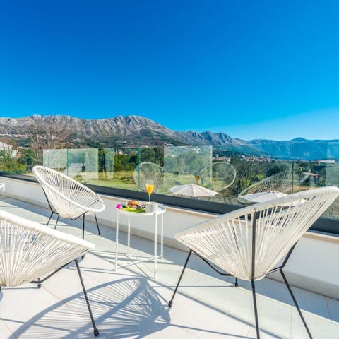 Admire picturesque country views from the terrace