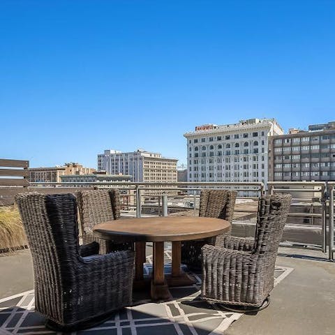 Enjoy drinks on the roof terrace