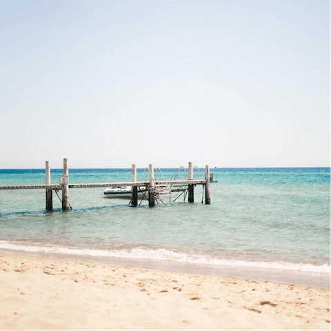 Take the ten-minute walk down to Plage de San Peire and relax on the soft sands