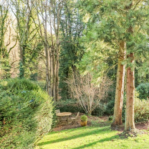 Enjoy the peace and seclusion of the large leafy garden