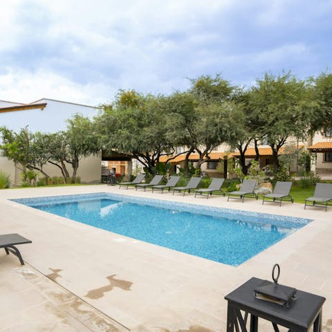 Take a dip in the pool - shared with the neighbouring residents