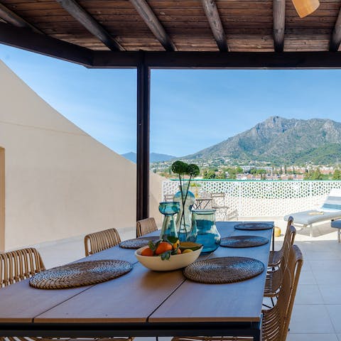 End the day with a Spanish-inspired supper on the terrace