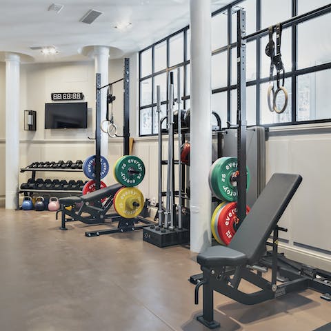Keep up with your fitness routine in the on-site gym