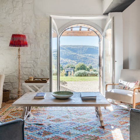 Admire the Umbrian countryside views from the living room