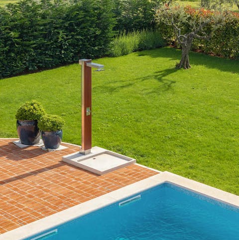 Wash away the day in the outdoor shower