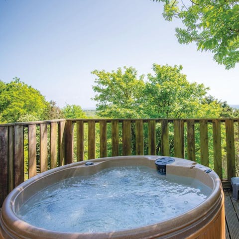 Sneak away to the hot tub for a pre-dinner soak