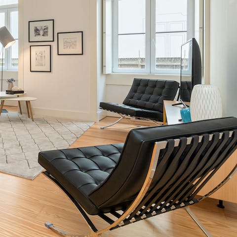 Relax the chairs after a busy day exploring Lisbon