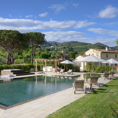Relax by the private pool and take in the views
