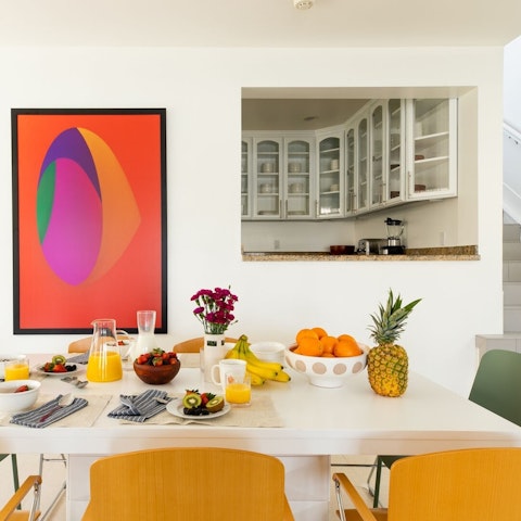 Breakfast in style in the sleek dining space