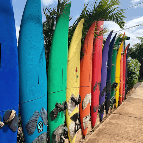 Try surfing the waves in the bay