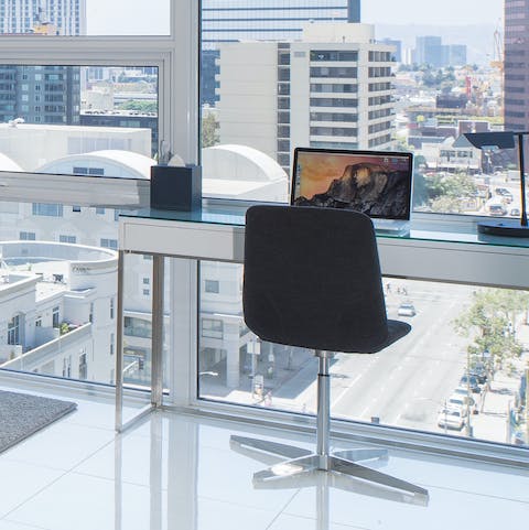 Work from home at the dedicated desk space