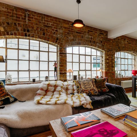 Dive into an art book in the open-plan living area