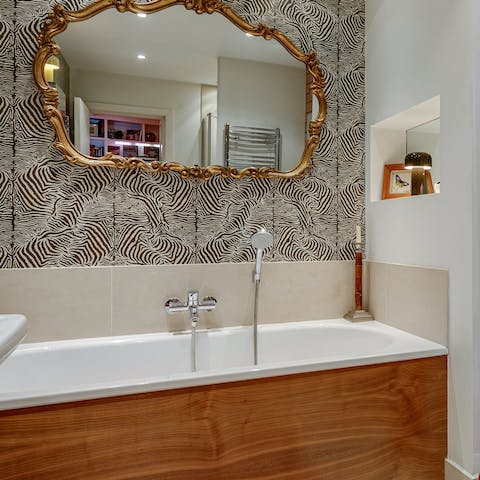 Relax after a day exploring the city with a soak in the bath