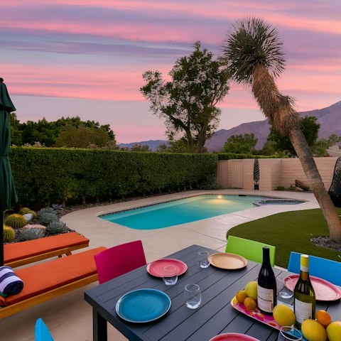 Enjoy mountain view sunsets as you dine alfresco