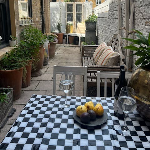 Retreat to the patio for alfresco dinner and drinks