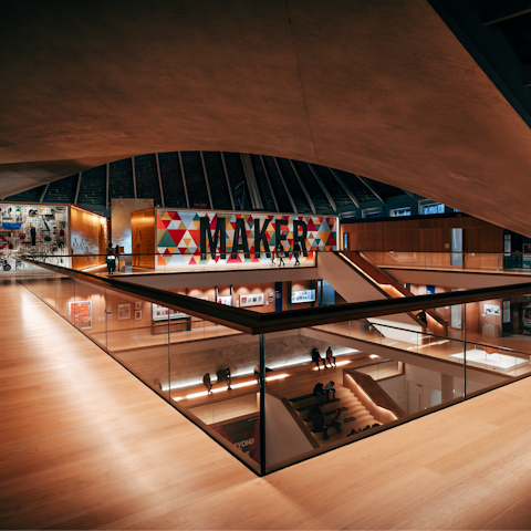Get creatively inspired at The Design Museum, thirty-minute walk away