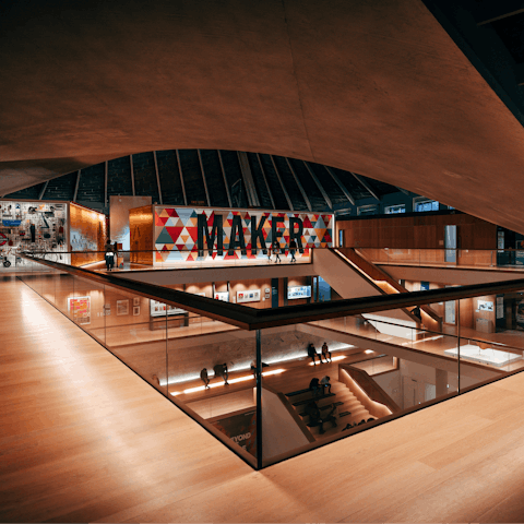 Get creatively inspired at The Design Museum, thirty-minute walk away