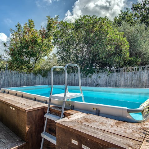 Cool off from the Neapolitan sun in the private pool