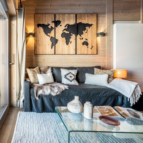 Kick back and relax in the cosy living area before bedtime