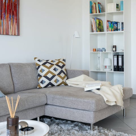 Relax after a long day in the stylish living room
