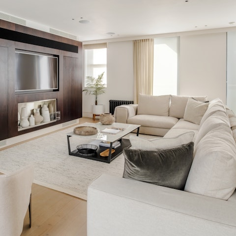 Stretch out in style in the open-plan living space