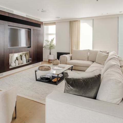 Stretch out in style in the open-plan living space