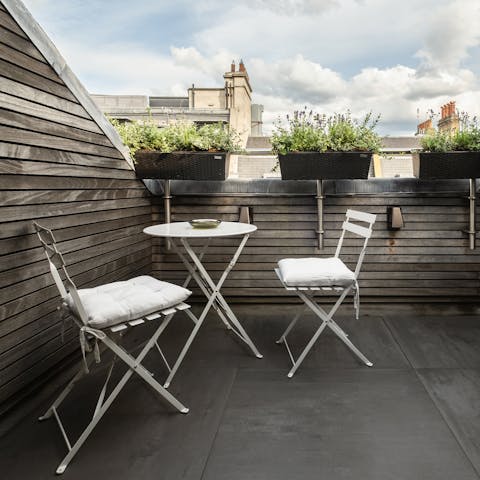 Take your pick from two balconies for morning coffee or evening drinks