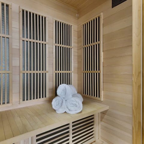 Unwind in the private sauna – a perfect post-sightseeing tonic