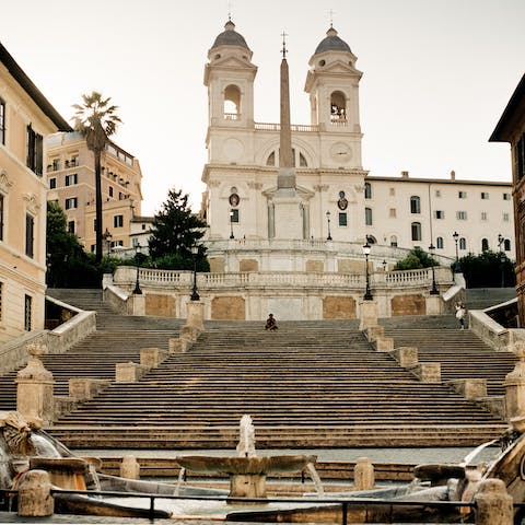Walk to the Spanish Steps in five minutes