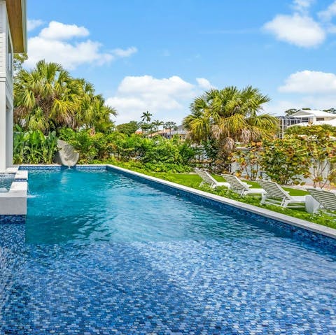 Cool off with a dip in the spacious swimming pool