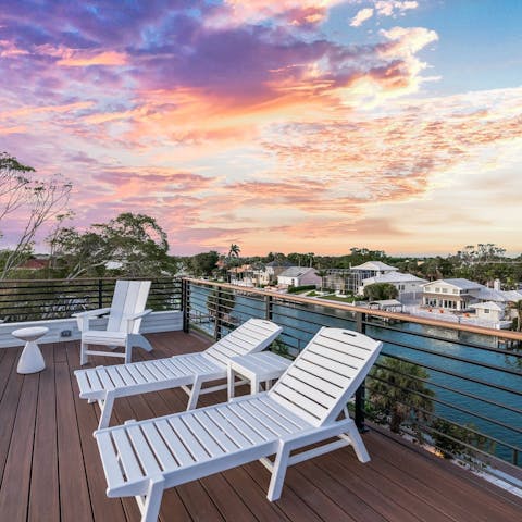Enjoy views across the bay from the rooftop deck