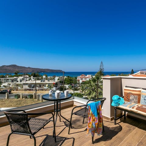 Steal away to enjoy a cup of coffee as you admire the beautiful ocean views