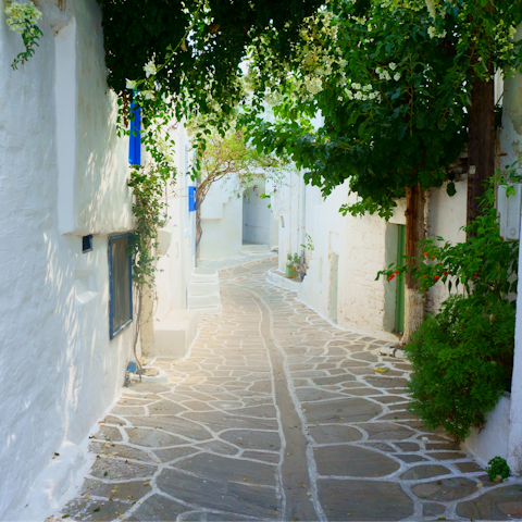 Potter around the cobblestone streets of Paros town