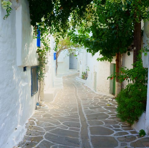 Potter around the cobblestone streets of Paros town