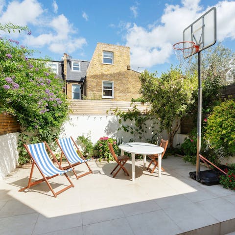Shoot some hoops or relax with a beverage on the patio
