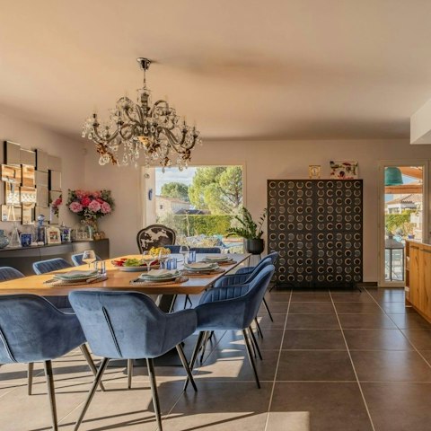 Have a glass of Provence rosé at the dining table