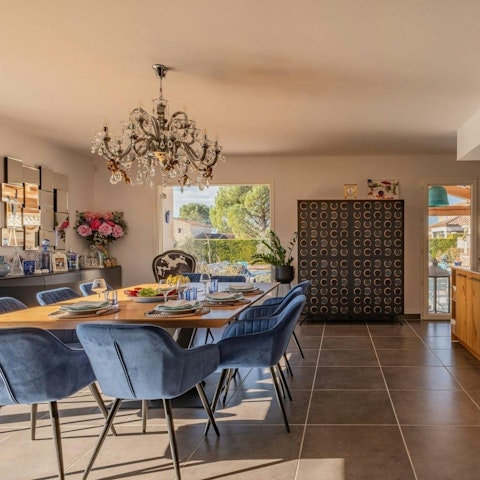 Have a glass of Provence rosé at the dining table