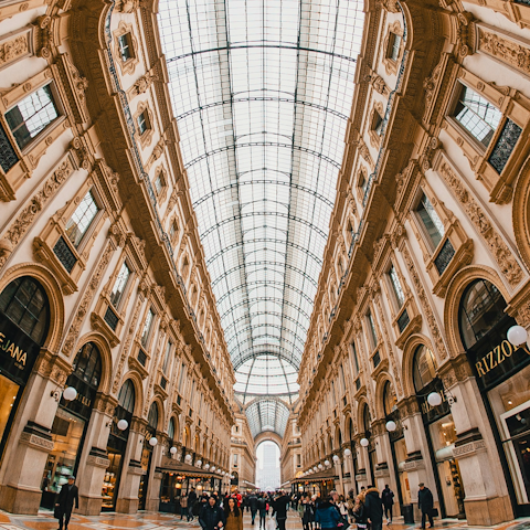 Walk twenty-five minutes to Galleria Vittorio Emanuele II